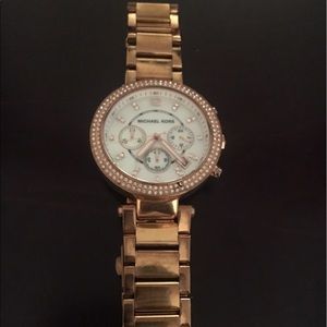 Michael Kors gold watch with crystal detail