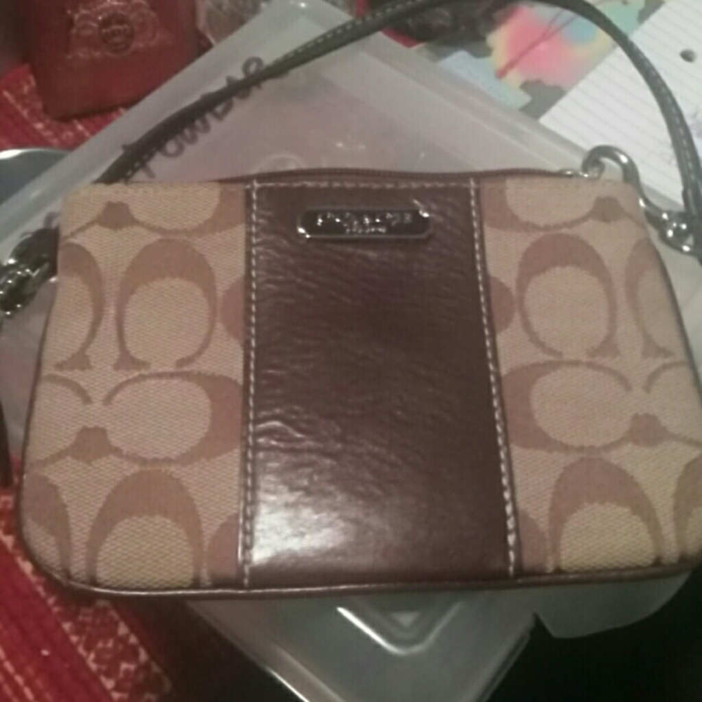 Coach signature small wristlet.