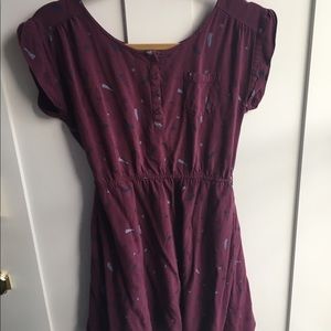 Feather Maroon Dress