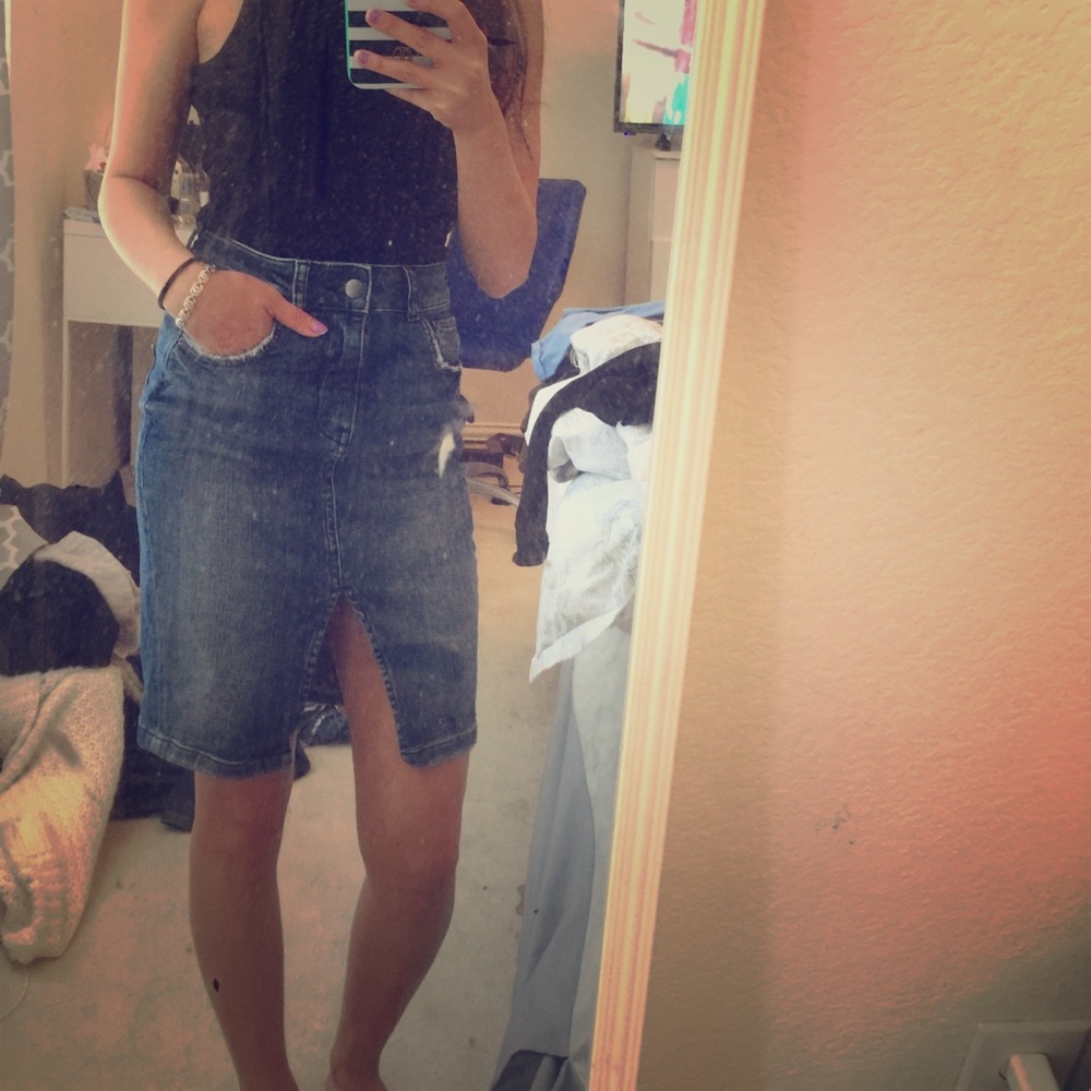 Hm denim split skirt size 6