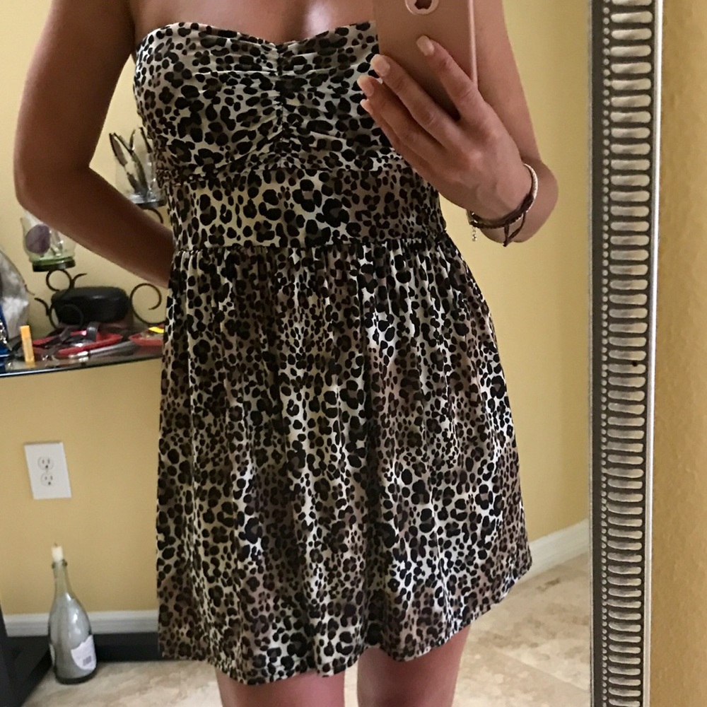 Mini dress with animal pattern, size S