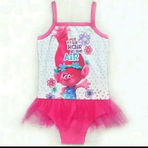 NWT Pink Trolls Bathing Suit Sizes 5 6