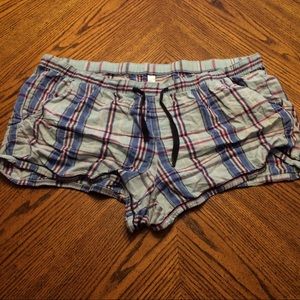 Blue Plaid Sleep Shorts