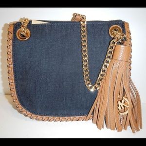 MICHAEL KORS Dark Denim Whipped Chelsea Small bag