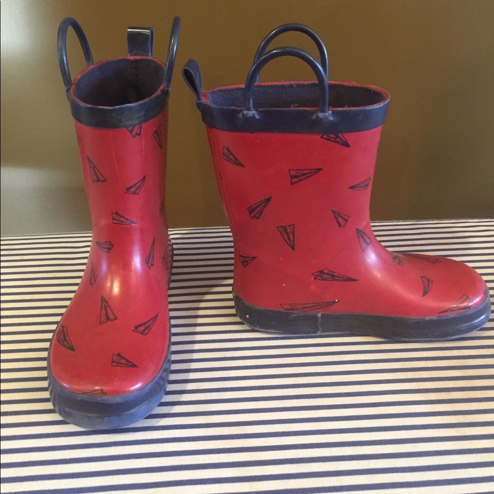 Red rain boots