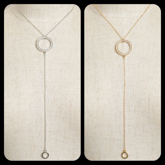 Jewelry - Rhinestone Ring Y-Shaped Necklace