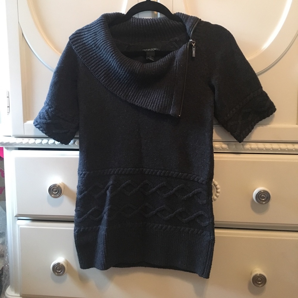 Cynthia Rowley knit sweater with knitted accents