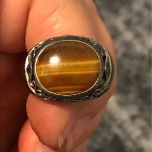 Tigers eye silver ring