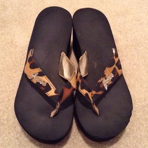 Guess wedge sandals. Some wear as seen in pics