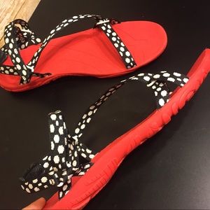 Teva Red & Black Polka Dot Pattern Sport Sandals