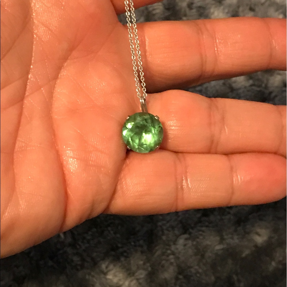 Aqua green pendant necklace