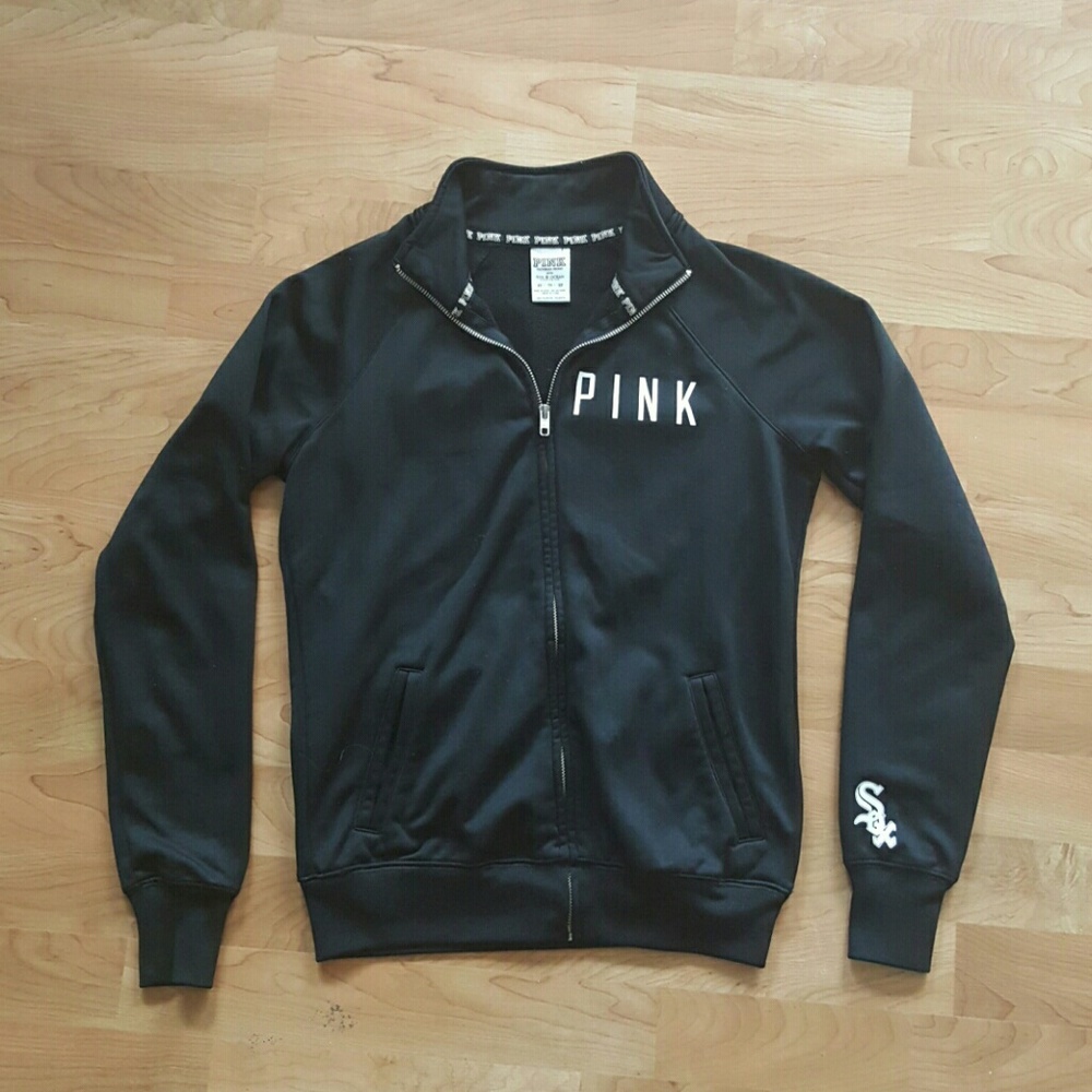 Victoria's Secret PINK Black track jacket WhiteSox