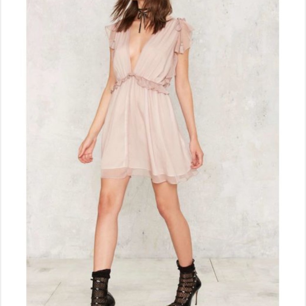 Nasty Gal Pink Blossom Sweetheart Dress