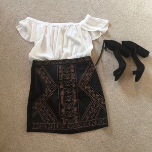 Black leather skirt