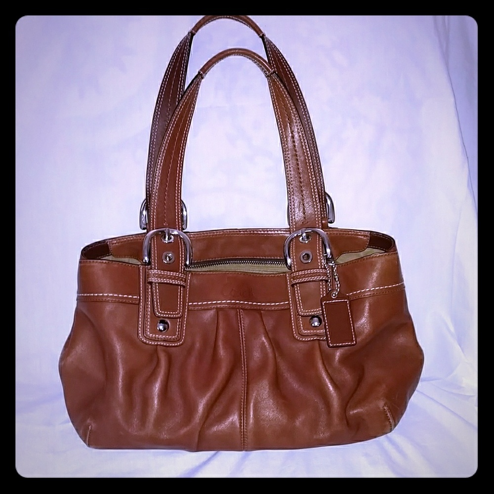 Brown leather Coach shoulder bag
