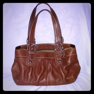 Brown leather Coach shoulder bag