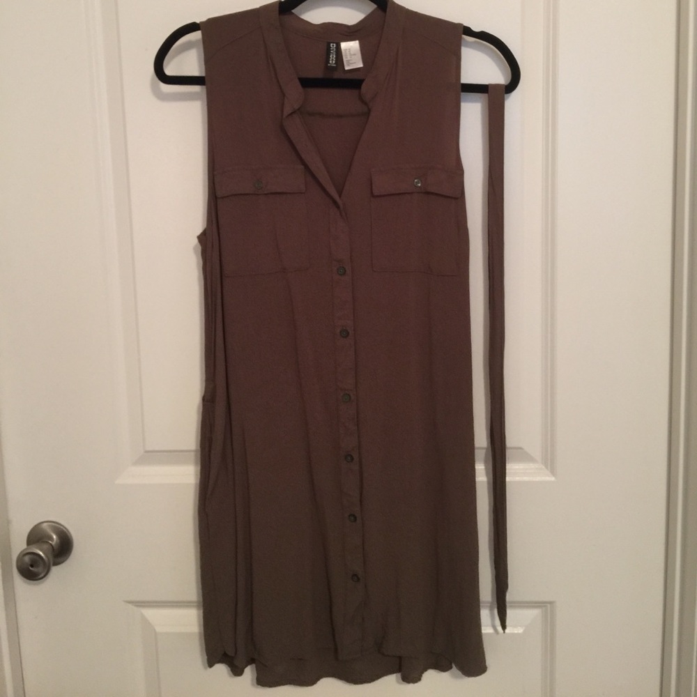 Olive green summer dress
