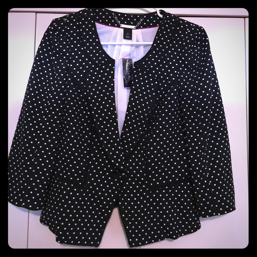 WHBM Crop Polka Dot Jacket Size 6