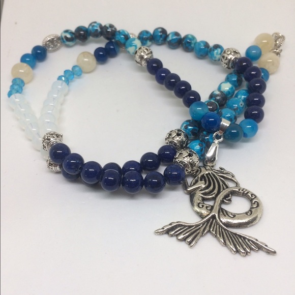 🐬🧜🏻♀️LARGE MERMAID ON A BEADED NECKLACE - Picture 5 of 8