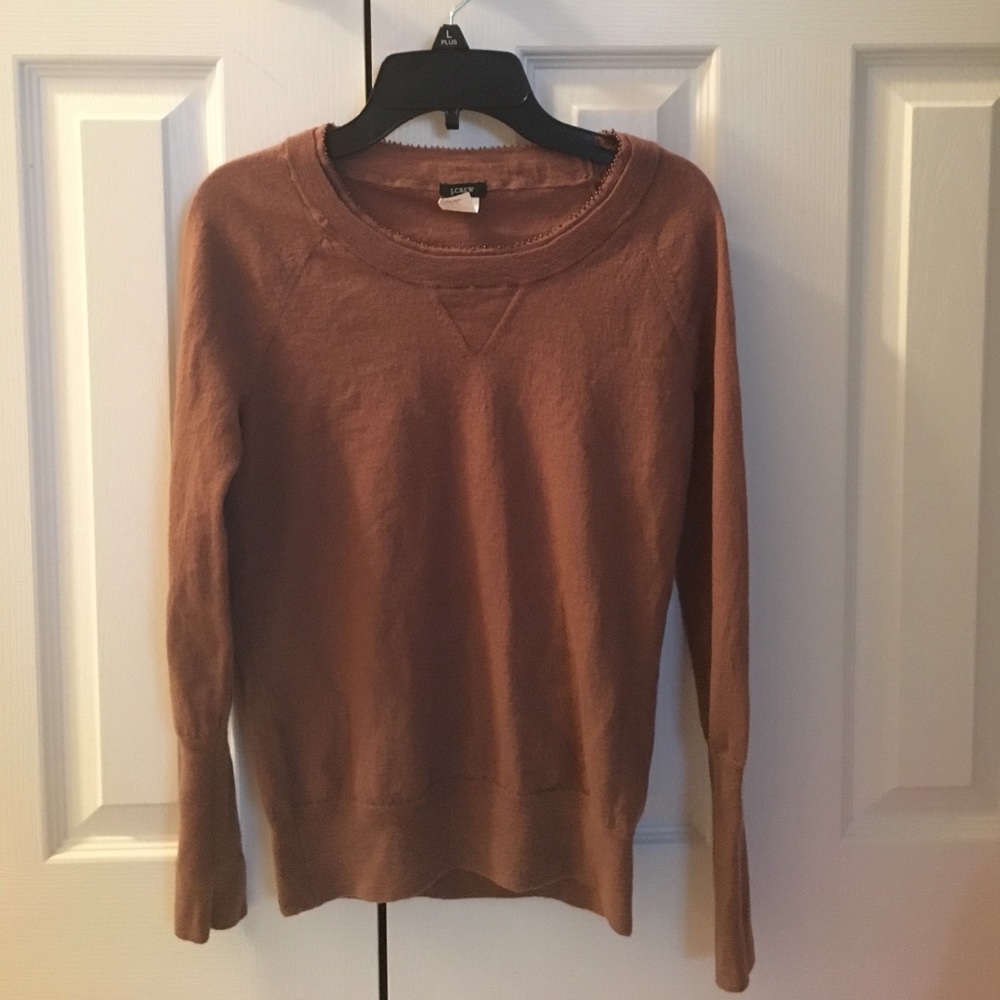 J Crew Brown Long Sleeve Crewneck