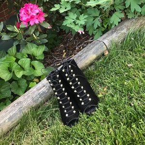 Black & Gold Heel Booties