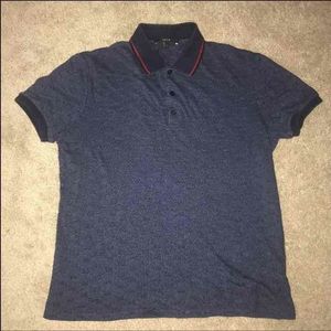 Men's Gucci monogram logo blue polo SM