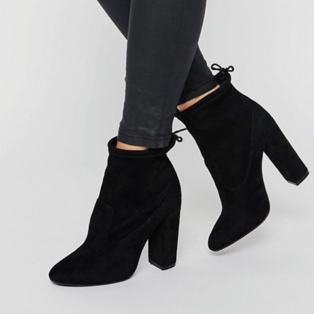 suede heel booties