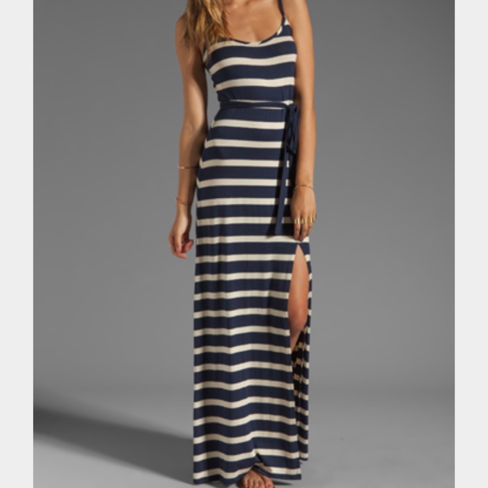 Strip Side Slit Tank LA Made Maxi Dress