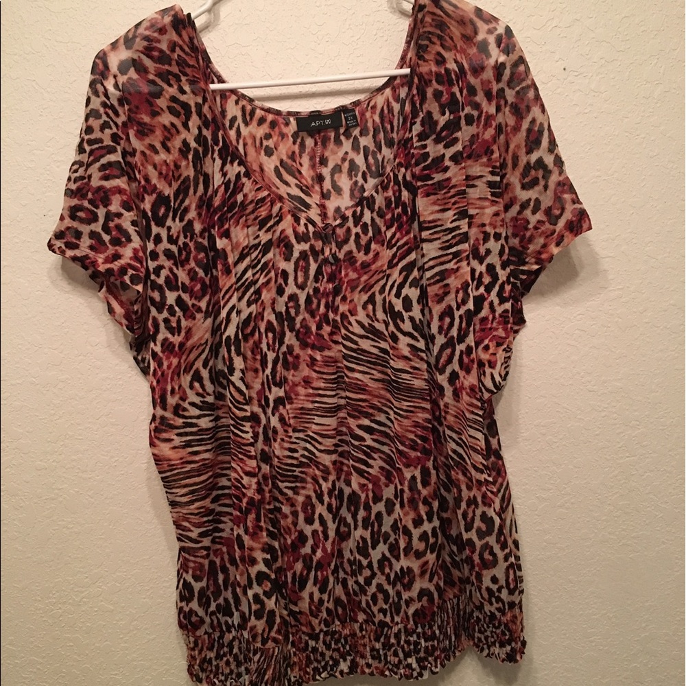 Apt 9 animal print top. Size 2X