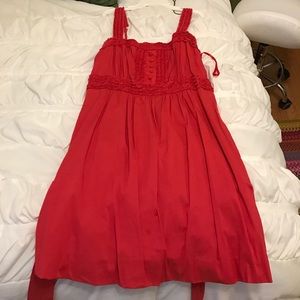 BCBG ruffle dress with bow in back