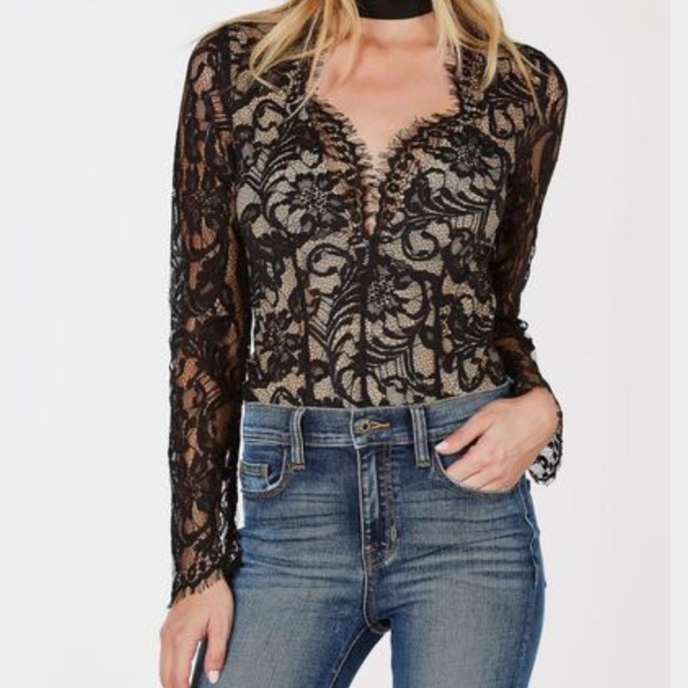 Makers of Dreams Black Lace Bodysuit