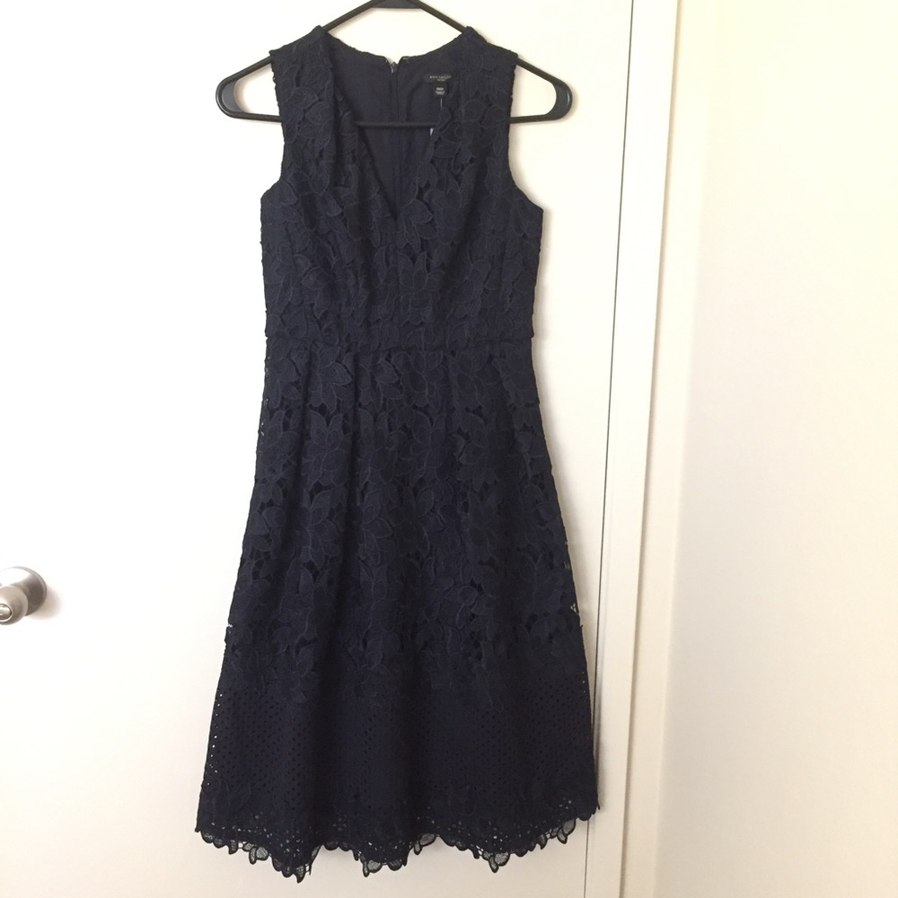 Ann Taylor Navy Lace Dress