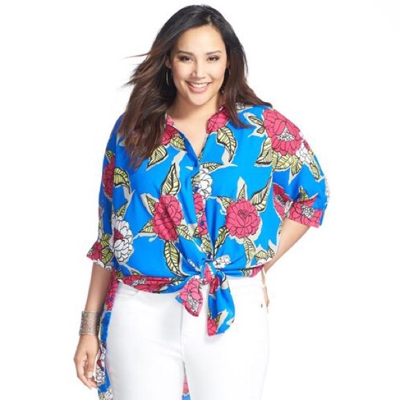 Melissa McCarthy Seven hi lo floral top - Picture 4 of 5