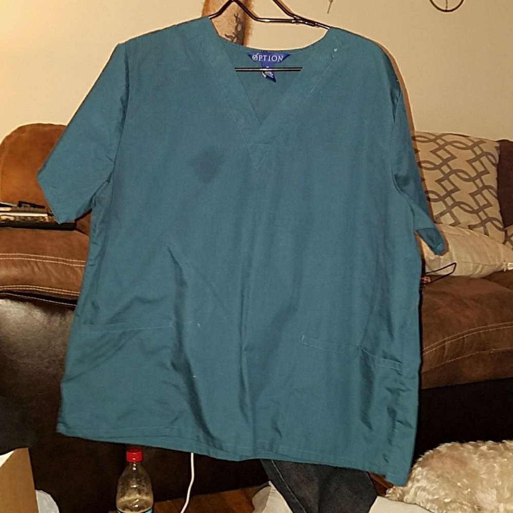 Dark teal scrub top