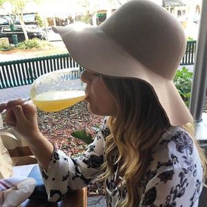 Tan suede floppy hat