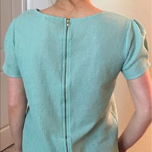 Francesca's teal zipper back shirt