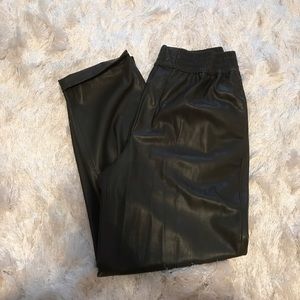 Faux Leather Joggers