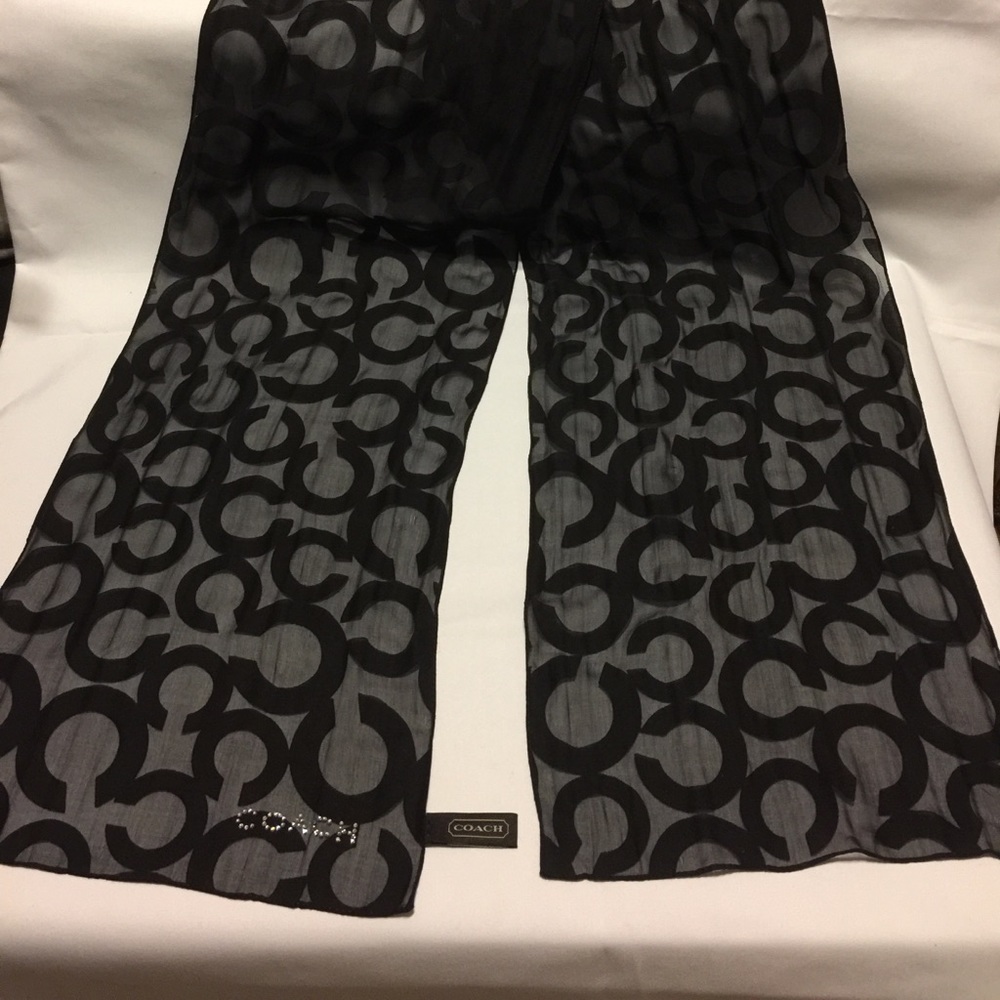 Coach signature print sheer scarf