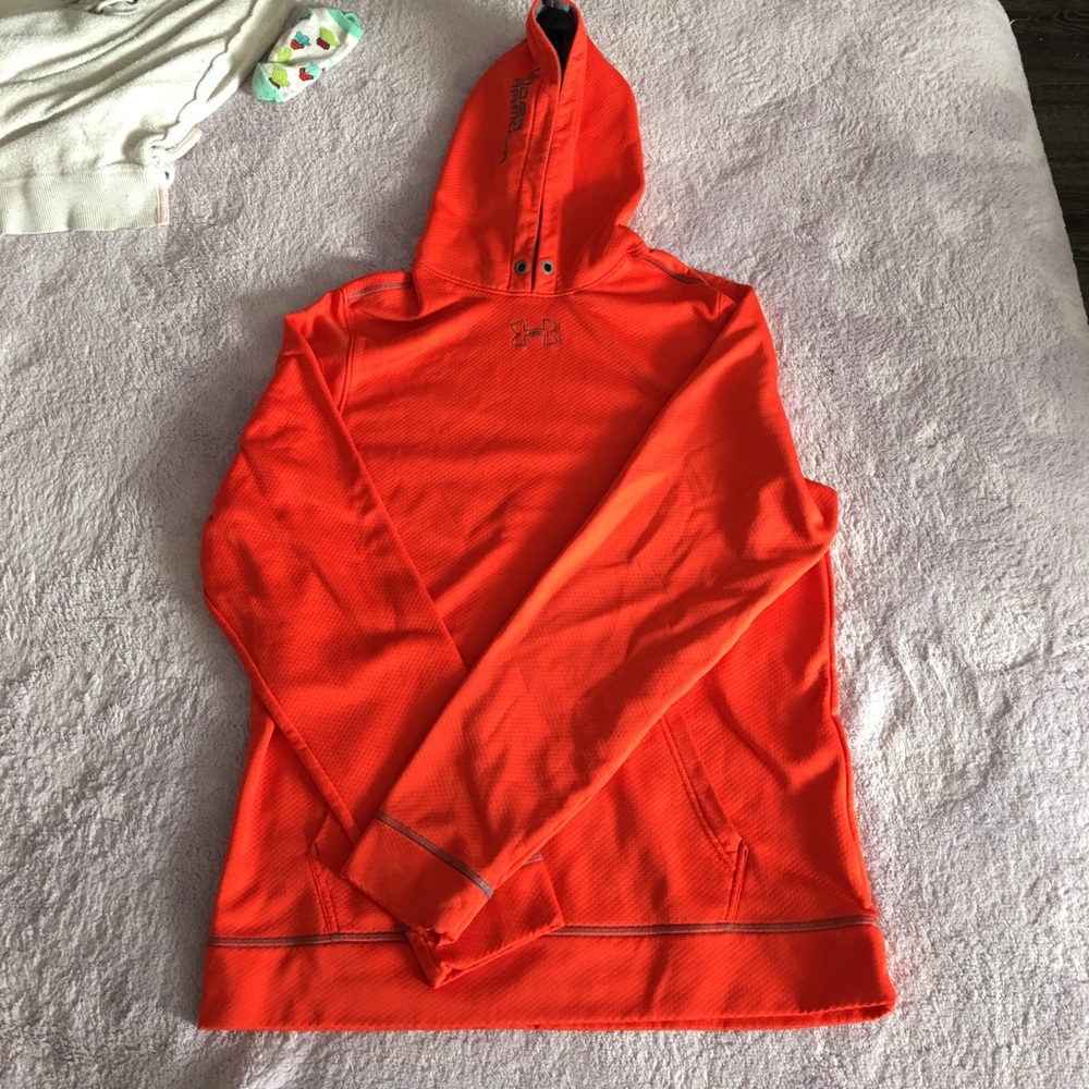 Men's Orange Under Armour hoodie
