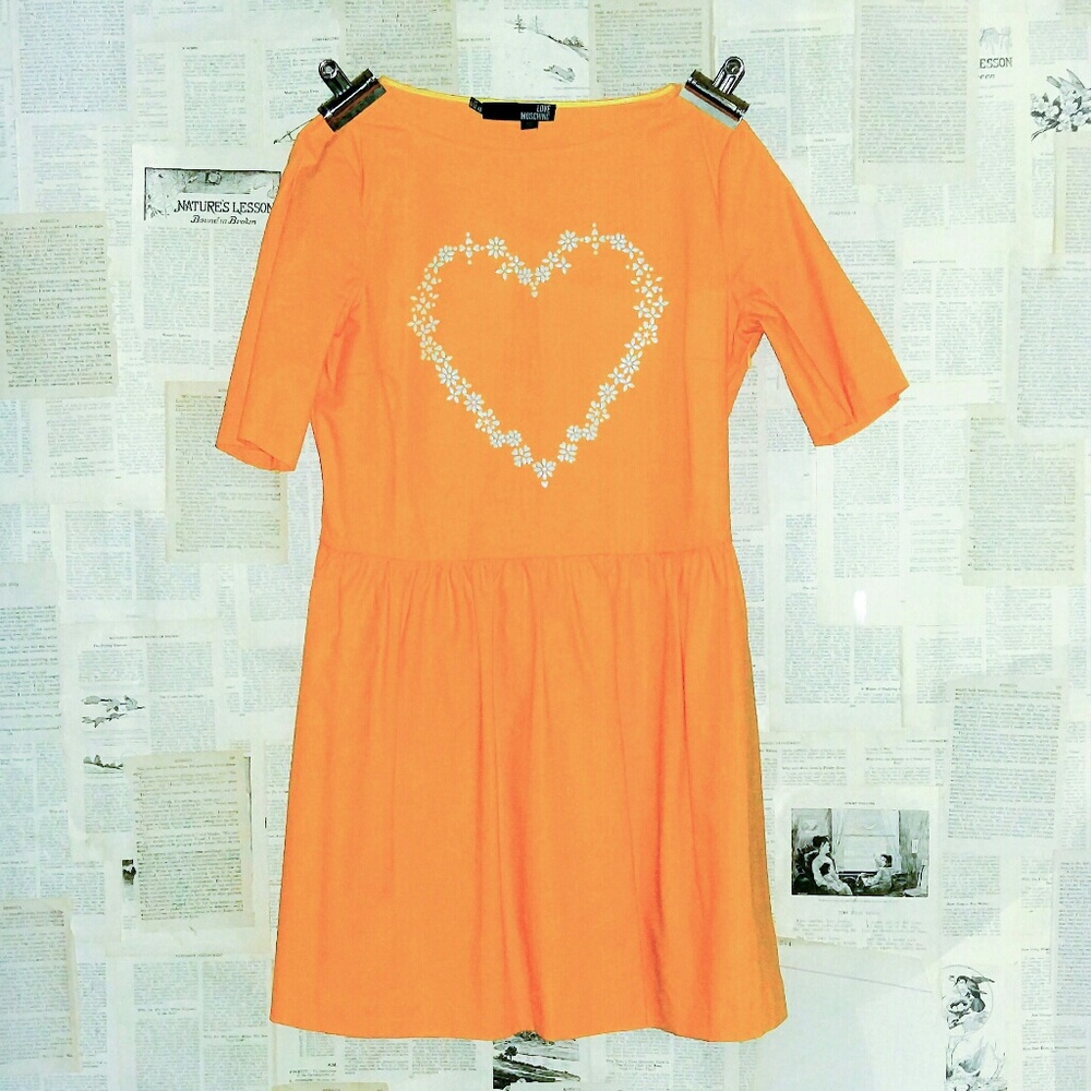 Embossed Floral-Heart Graphic Dress