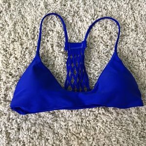 electric blue bikini top