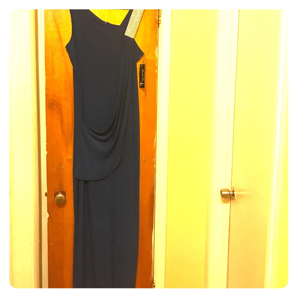 Evening gown with rhinestone detailing