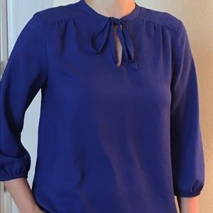 Ann Taylor royal blue silky blouse