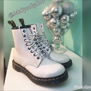 Dr Martens 8-hole Vegan Leather Boots, White.