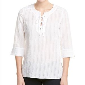 Laundry by Shelli Segal white bohemian top SZ 6