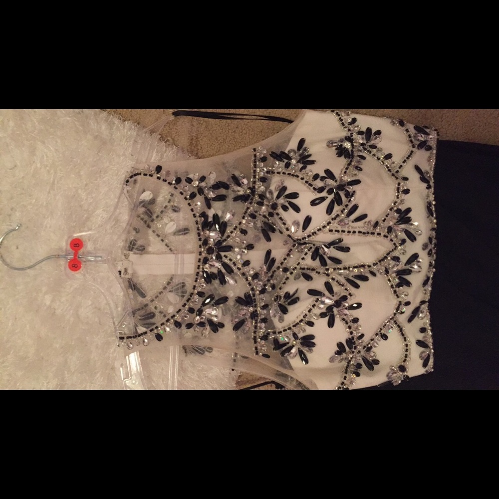 A black and white prom dress! ONLY WORN ONCE!