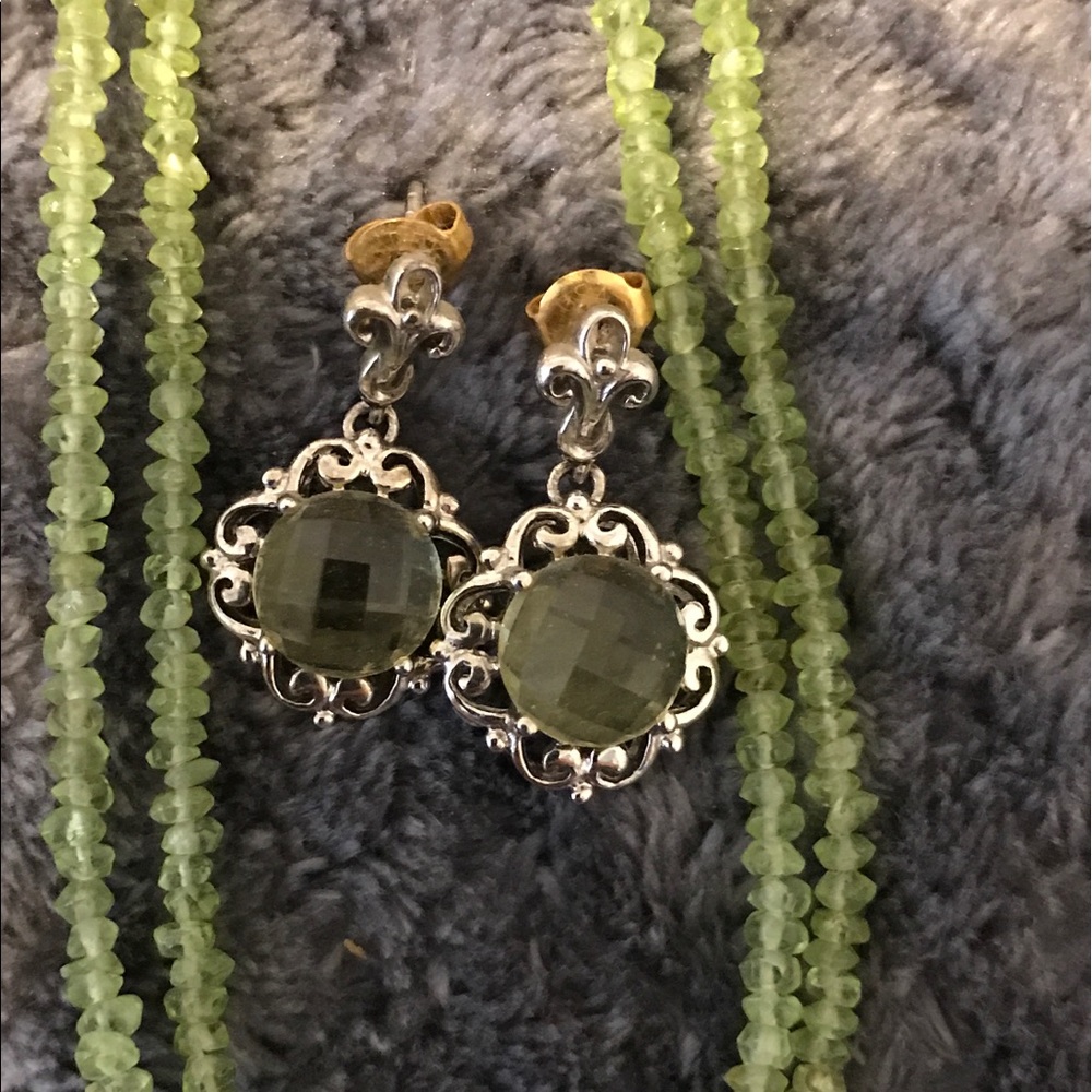 Turtle Necklace With Peridot And Peridot Earrings - image 3
