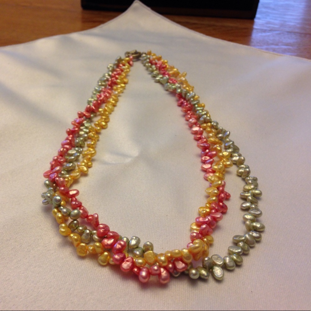 Pink, Green, Yellow Necklace.