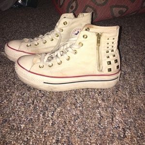 White Platform Converse