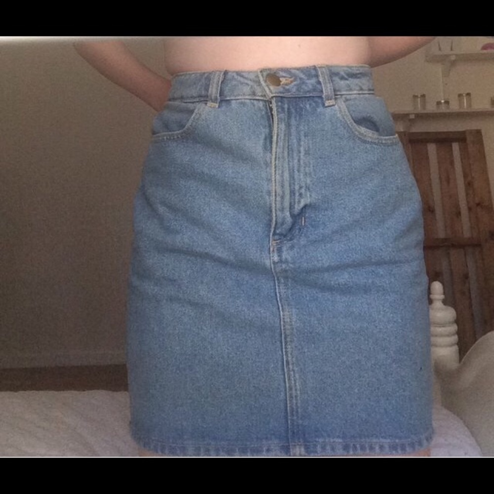 American apparel High Waisted Denim Skirt